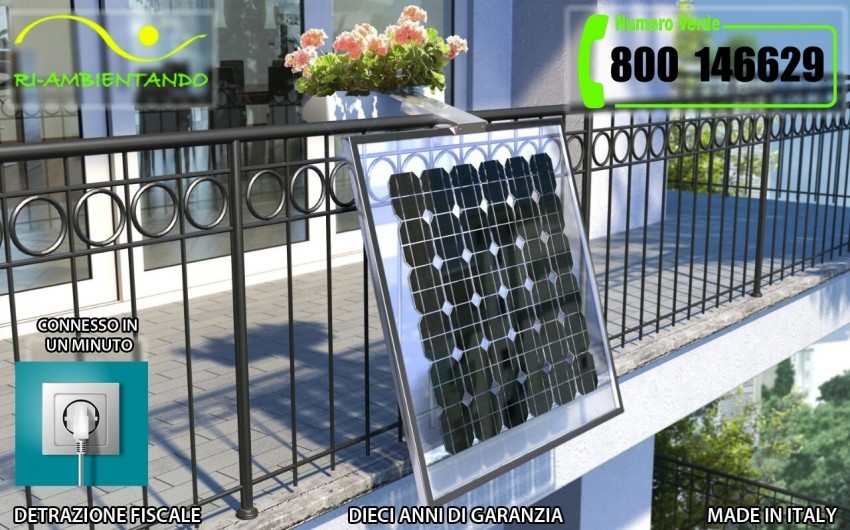 Il pannello fotovoltaico porta fiori da arredo urbano per balconi