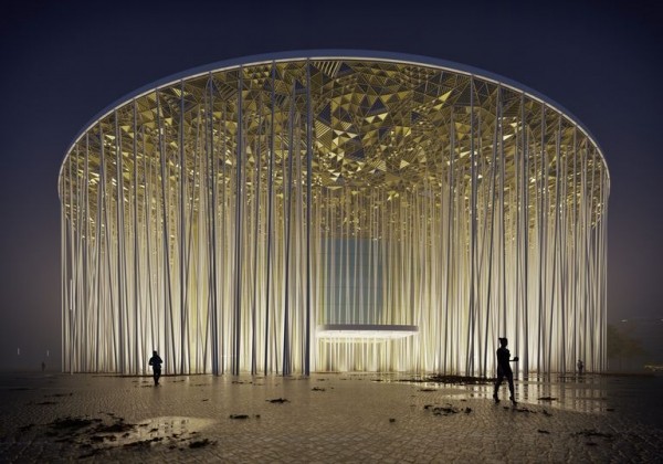 Tra natura e artificio, Il teatro cinese che sembra una foresta di bamboo