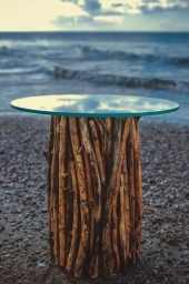 Tavolino legni di recupero ecodesign unico