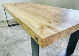 Tavolo da open space in legno massello e ferro 10 posti