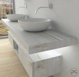 Mensolone bagno in legno su misura