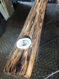 Tronco in legno di castagno con faretti o led
