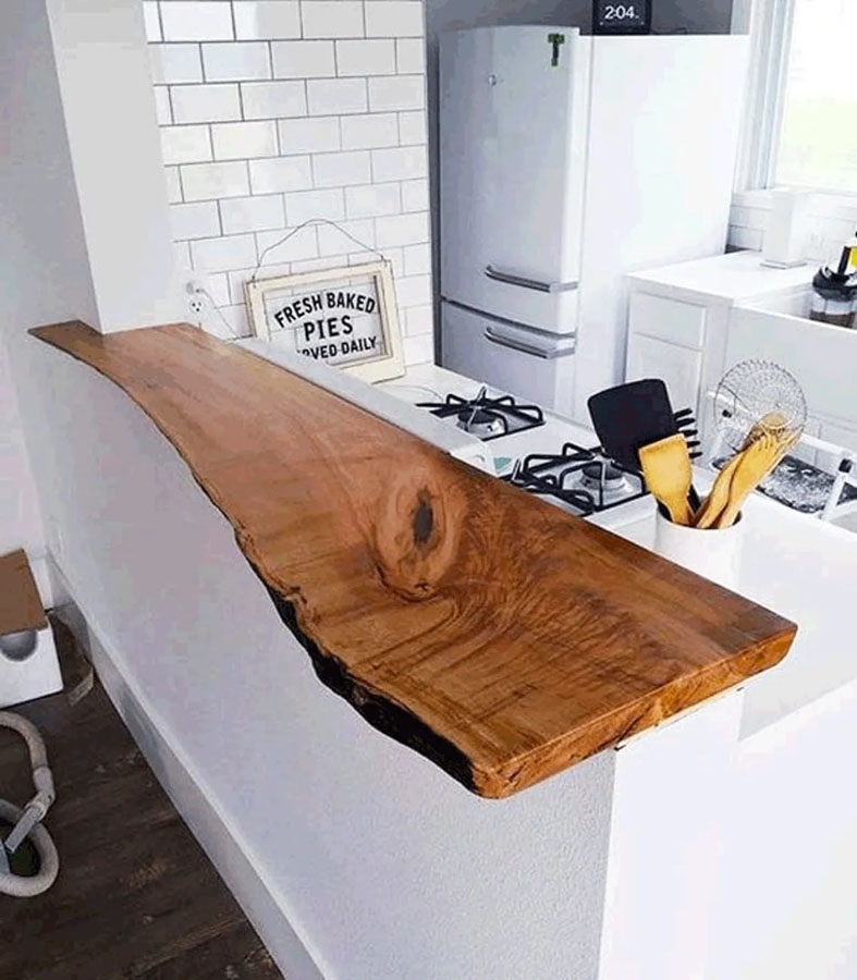 Top in legno naturale per cucina