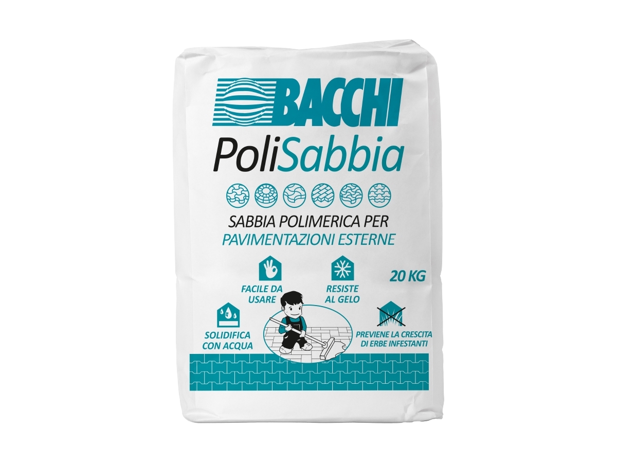 Polisabbia - Sabbia polimerica per fugature a secco di pavimentazioni esterne.