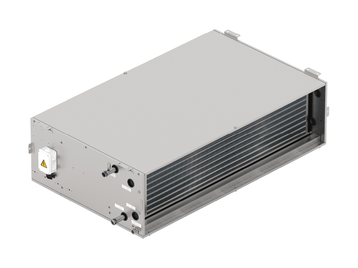 TVH Aermec - TVH è un'unità termoventilante canalizzabile, progettata per garantire elevate prevalenze in ambienti di piccole o medie dimensioni con portate d'aria nominali da 800 a 5200 m³/h.