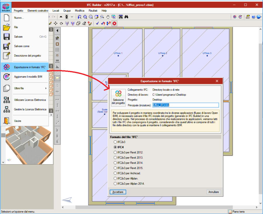 Modulo Disegno IFC Builder 2