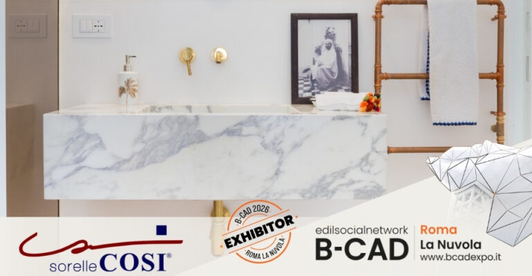 Sorelle COSI a B-CAD 2026: arte del marmo, tecnologia e lavorazioni su misura per l’architettura contemporanea