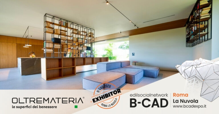 Oltremateria a B-CAD 2026: superfici innovative per un’architettura sostenibile e orientata al benessere