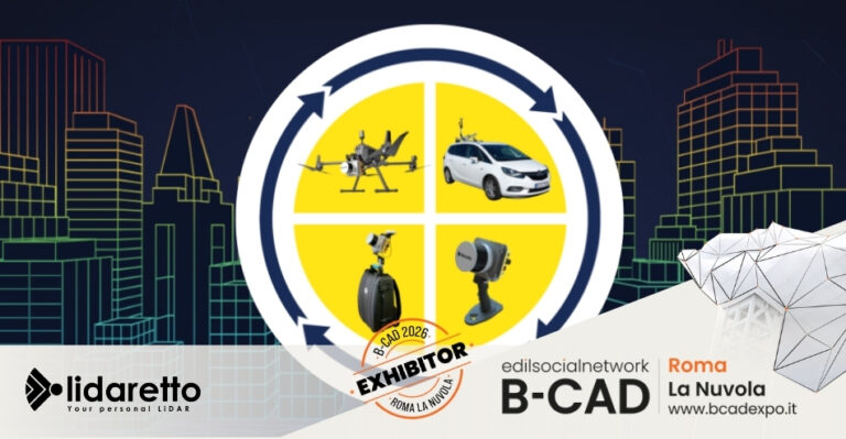 Lidaretto presenta a B-CAD Expo 2026 il sistema LiDAR mobile per il rilievo 3D senza limiti